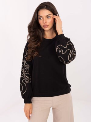 Džemperis su išskirtiniu ornamentu rankovėse "TERESITA" juoda