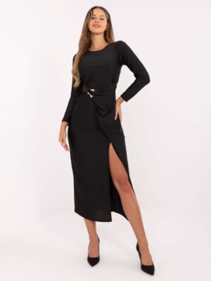 Alternative view of Puošni priglundanti suknelė "SUN" juoda