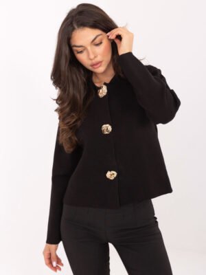 Megztinis su puošniomis sagomis PM-SW-CV6659.86 juoda