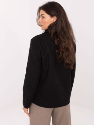 Alternative view of Elegantiškas  trumpas paltas su dvigubu užsegimu "JENIFER" juoda