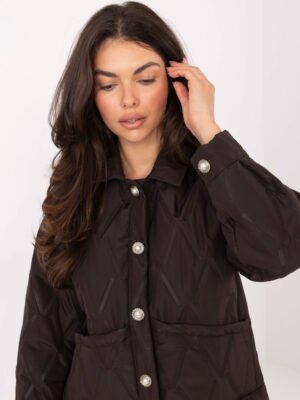 Dygsniuota striukė IT-KR-FL9626.77 tamsi ruda