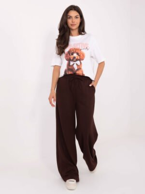 Sportinio stiliaus laisvalaikio kelnės "GERDA" tamsi ruda