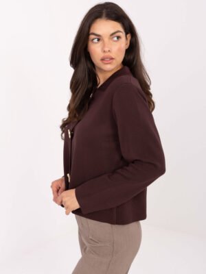 Alternative view of Megztinis su puošniomis sagomis PM-SW-CV6659.86 tamsi ruda