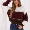 Stilingas megztinis su vilna MI-SW-3181.22 bordo