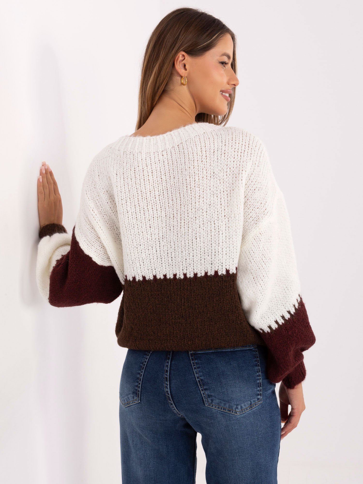 Stilingas megztinis su vilna MI-SW-3181.22 bordo - Image 2