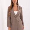Klasikinis elegantiško stiliaus švarkas IT-MA-FL8315.85 tamsi beige