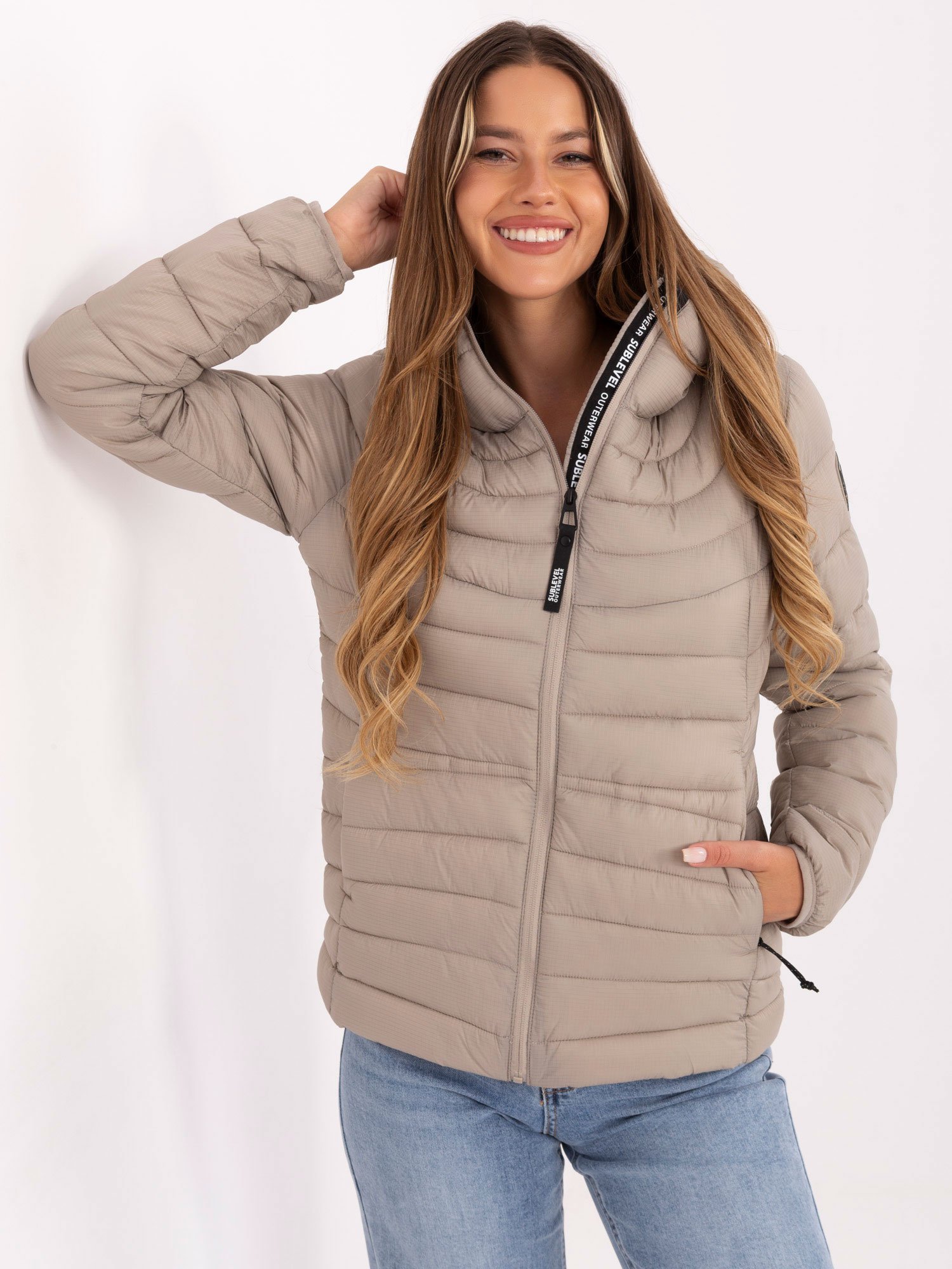 Šilta pereinamojo laikotarpio striukė su gobtuvu D50092XB44554A1 tamsi beige - Image 4
