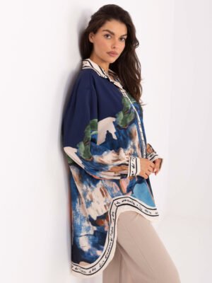 Laisvo modelio marškiniai "AMALFI" mėlyna