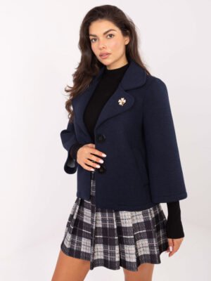 Alternative view of Trumpas standaus neperpučiamo audinio paltas "PETA" tamsi mėlyna