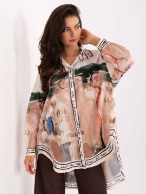 Laisvo modelio marškiniai "AMALFI" šviesi beige