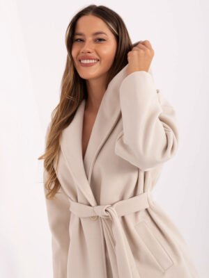 Alternative view of Paltas su gobtuvu IT-PL-A9587.00 šviesi beige