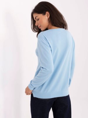 Alternative view of Tampraus ir švelnaus audinio megztinis su modaliu PM-SW-SY5511.78 šviesi mėlyna