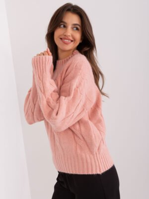 Alternative view of Jaukus megztinis su klasikiniu pynių raštu "VICCY" šviesi rožinė