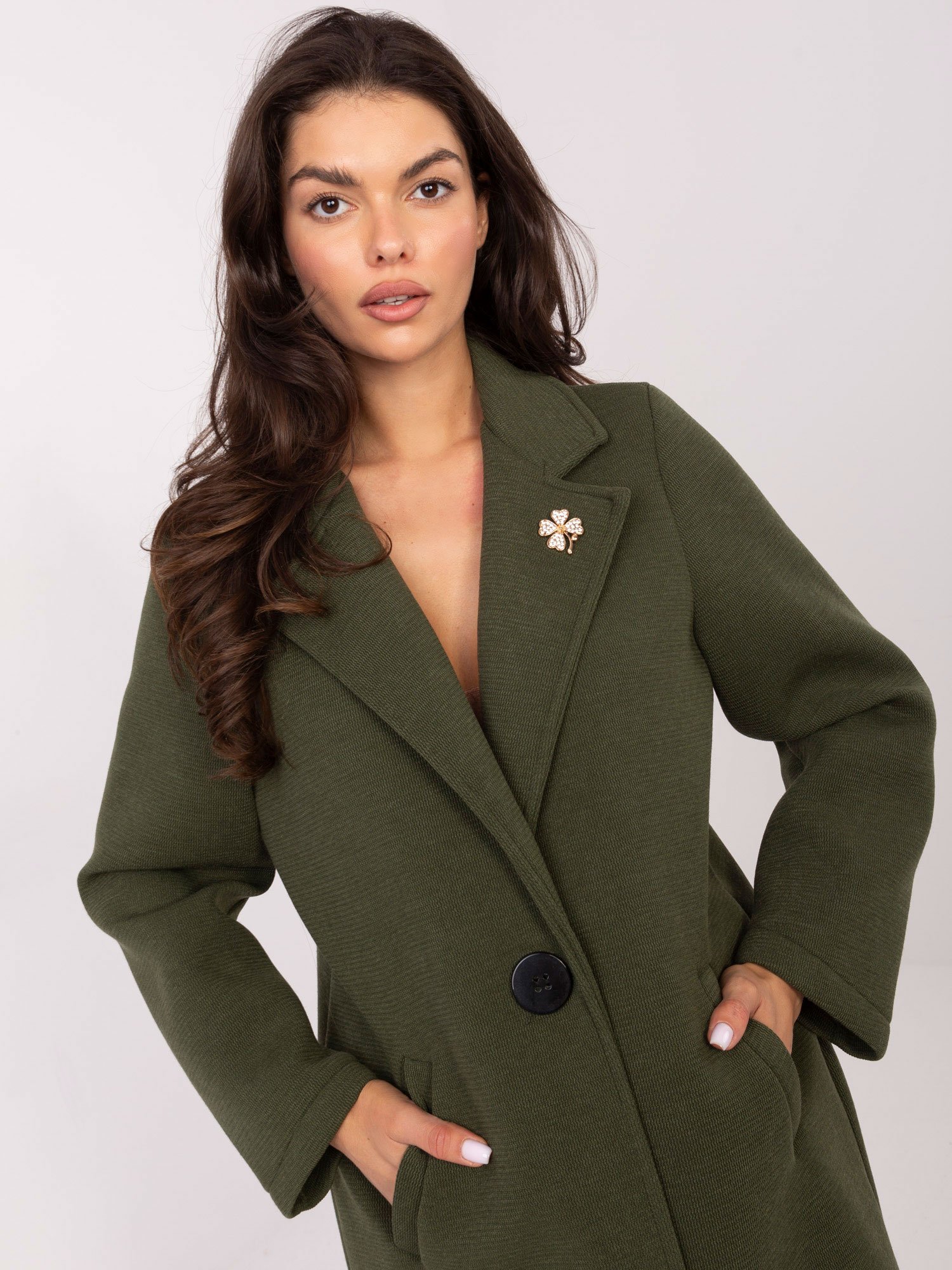 Standaus neperpučiamo audinio paltas IT-PL-FL8153.60 khaki - Image 4