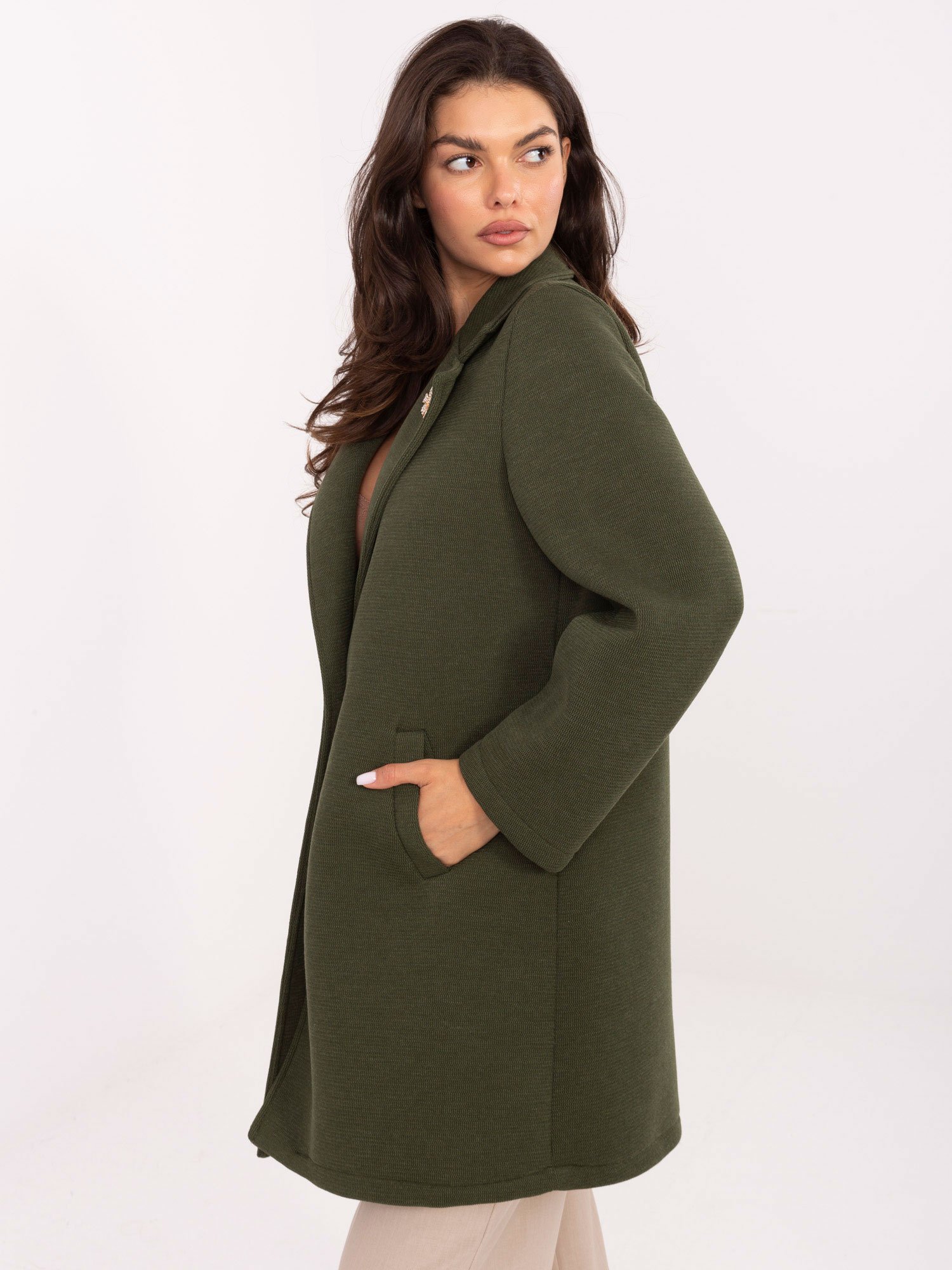 Standaus neperpučiamo audinio paltas IT-PL-FL8153.60 khaki - Image 3