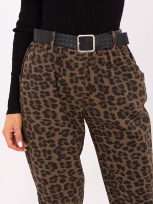 Alternative view of Leopardinio rašto patogios laisvalaikio kelnės  IT-SP-242975-1.80 khaki