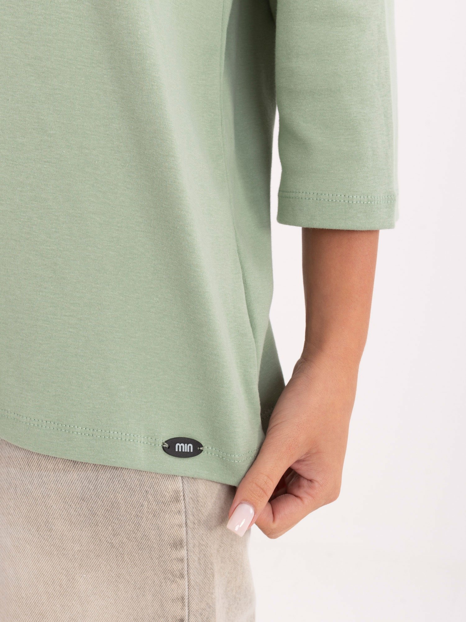 Medvilninė palaidinė su 3/4 rankovėmis "CELIN" pistacijų - Image 4