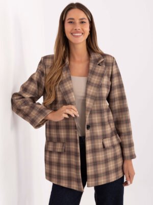 Oversize languotas švarkas "RENEE" smėlio