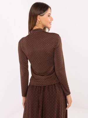 Alternative view of Golfas su blizgančiais dekoratyviniais taškeliais "CRISTAL" ruda