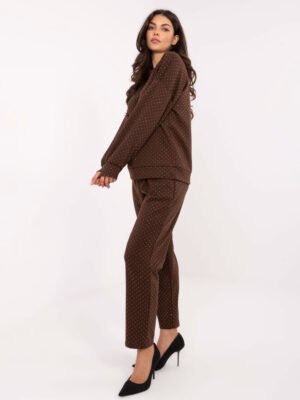 Alternative view of Džemperio ir kelnių komplektas su smulkiais taškeliais "DOREEN" ruda