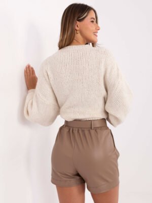 Alternative view of Eko odos šortai su diržu "ORIS" tamsi smėlio