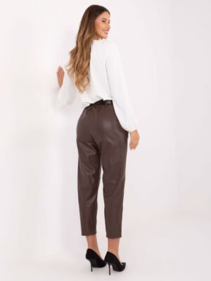 Alternative view of Tamprios odos imitacijos kelnės "MAGNA" ruda