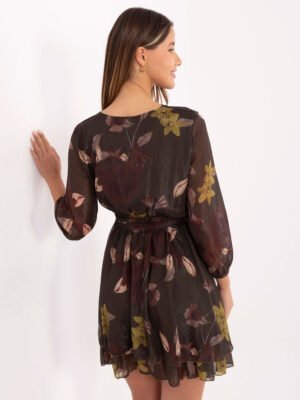 Alternative view of Raštuoto audinio suknelė IT-SK-10706.86 tamsi žalia