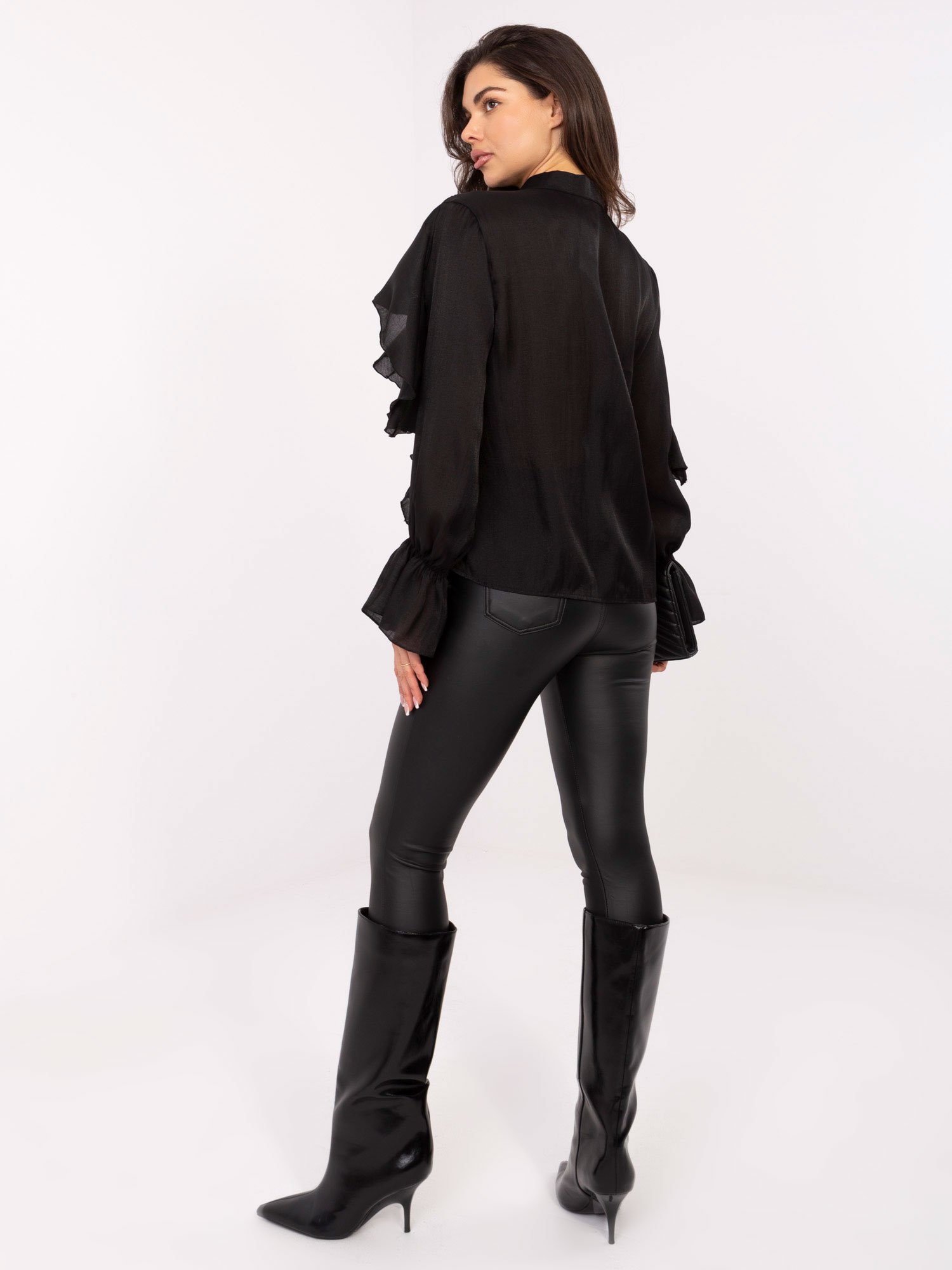 Palaidinė su raukiniais "EMMA" juoda - Image 4