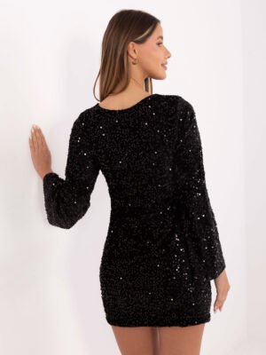 Alternative view of Puošni blizgi kokteilinė suknelė "NIKKA" juoda