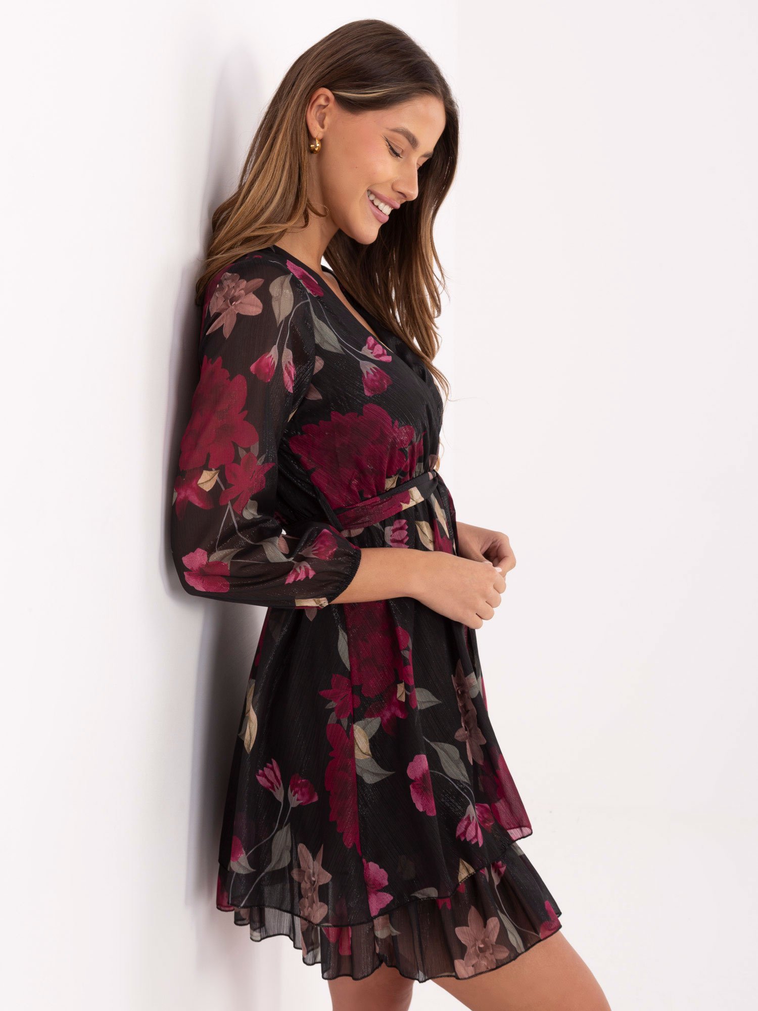 Raštuoto audinio suknelė IT-SK-10706.86 juoda - Image 2