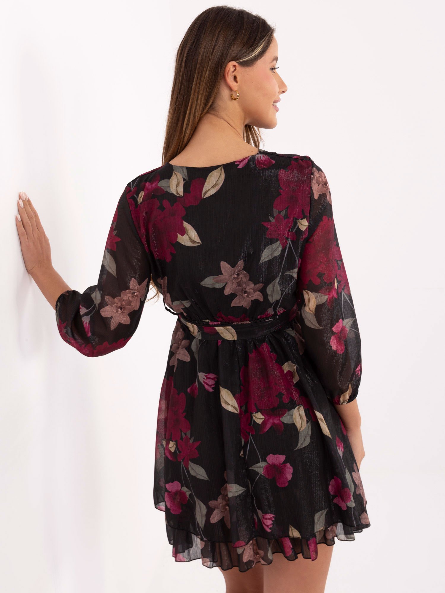 Raštuoto audinio suknelė IT-SK-10706.86 juoda - Image 3