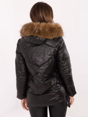 Alternative view of Dygsniuota šilta žieminė striukė "LUCKY" juoda