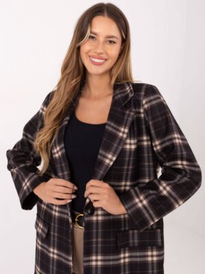 Alternative view of Oversize languotas švarkas "RENEE" juoda-smėlio