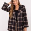 Oversize languotas švarkas "RENEE" juoda-smėlio