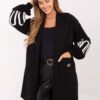 Stilingas kardiganas su megztomis rankovėmis IT-SW-80678.84 juoda
