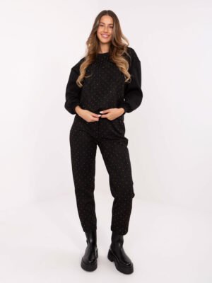 Laisvalaikio komplektas dekoruotas blizgančiais taškeliais "BASTION" juoda