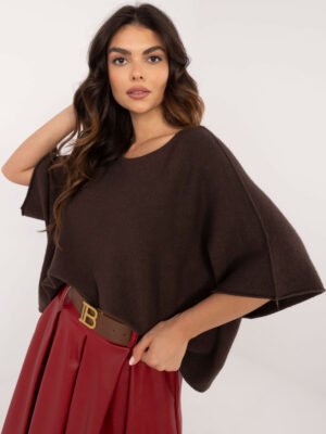 Alternative view of Lengvai krentančio audinio megztinis "MARPEL" ruda