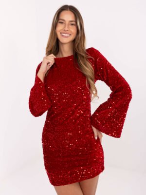 Puošni blizgi kokteilinė suknelė "NIKKA" raudona