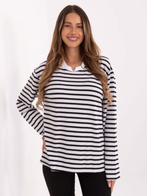 Casual stiliaus dryžuota palaidinė "JUSTY"juoda