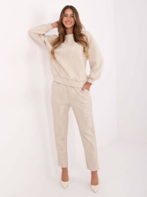 Laisvalaikio komplektas dekoruotas blizgančiais taškeliais "BASTION" šviesi smėlio