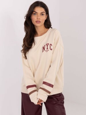 Džemperis su užrašu "NYC" smėlio