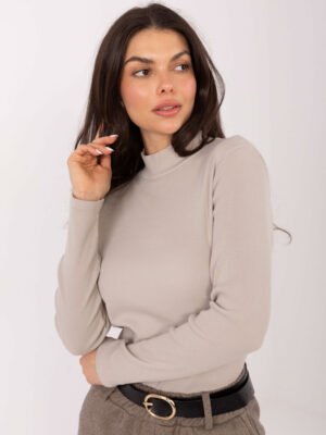 Alternative view of Medvilninė golfo tipo palaidinė su aplikacija nugaroje "TARA" smėlio