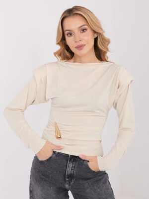 Palaidinė papuošta dekoratyvia aukso spalvos detale "AMALI" smėlio