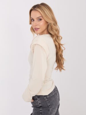 Alternative view of Palaidinė papuošta dekoratyvia aukso spalvos detale "AMALI" smėlio