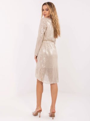Alternative view of Vakarinė blizgi suknelė "VANESA" smėlio