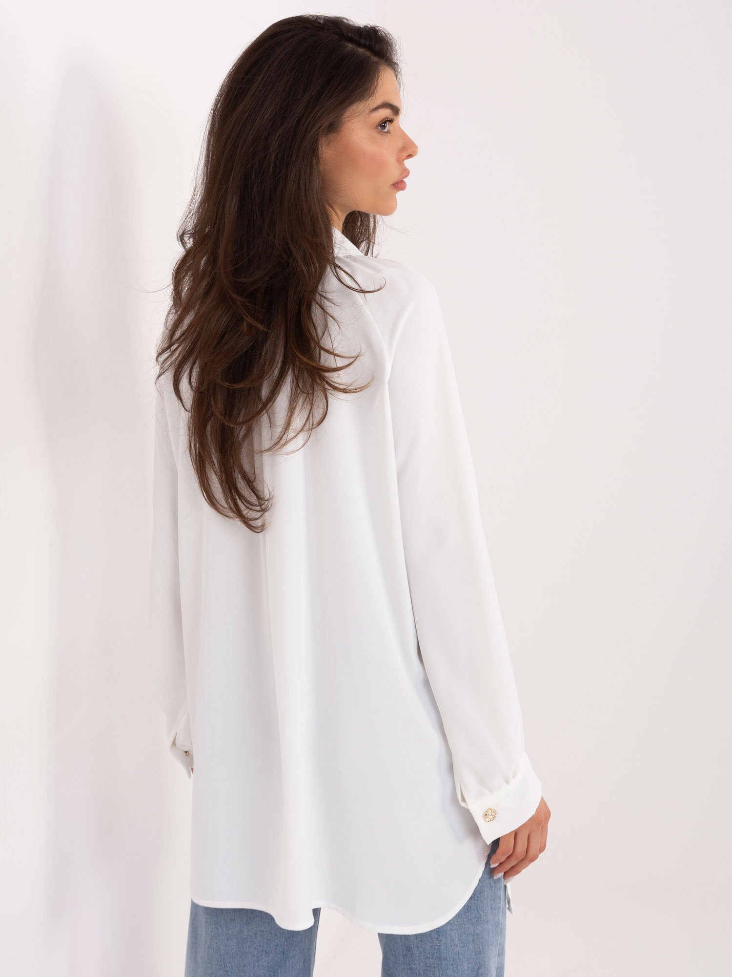 Ilgi marškiniai su skeltukais šonuose "MAREA" balta - Image 3