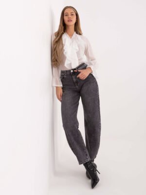 Alternative view of Lengvo audinio marškiniai dekoruoti raukiniais "SILLA" balta