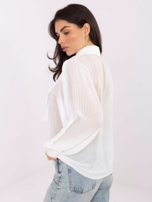 Alternative view of Elegantiški klostuoto audinio marškiniai "FERRI" balta