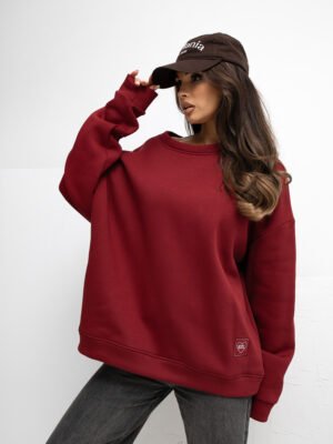 Alternative view of Oversize stiliaus džemperis su mini aplikacija "FRANCIS" bordo