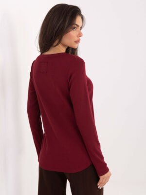 Alternative view of Klasikinė  basic stiliaus trikotažinė palaidinė  "CARLY"  bordo